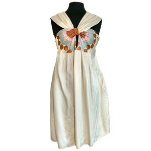 Prada Silky Sleeveless Tunic Top Mini Dress Twist Front Halter Designer Sz 42 6